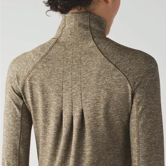 Lululemon Rush Hour 1/2 Zip Pullover Sz 6 Heathered Military Green 647 - Picture 3 of 9